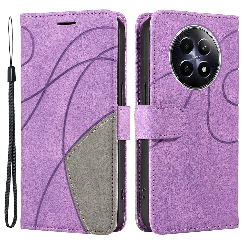 KT Leather Series-1 For Realme 12 Case Dual-Color Splicing Book Folio Design Wallet Phone Cover KT Leather Series-1 For Realme 12 Case Dual-Color Splicing Book Folio Design Wallet Phone Cover